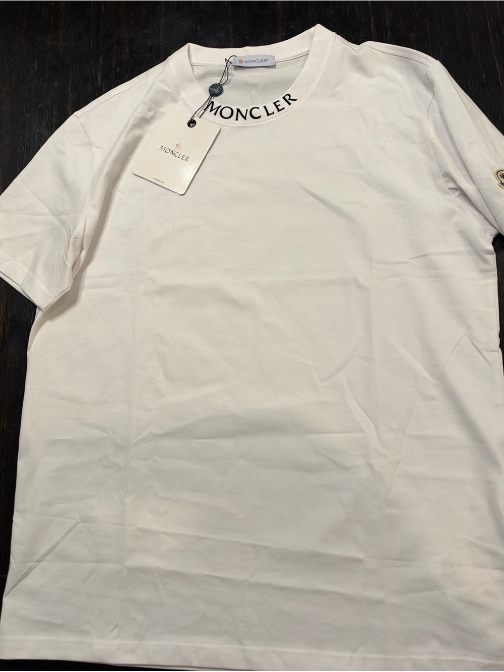 Moncler White Short-Sleeve Logo Crewneck T-Shirt